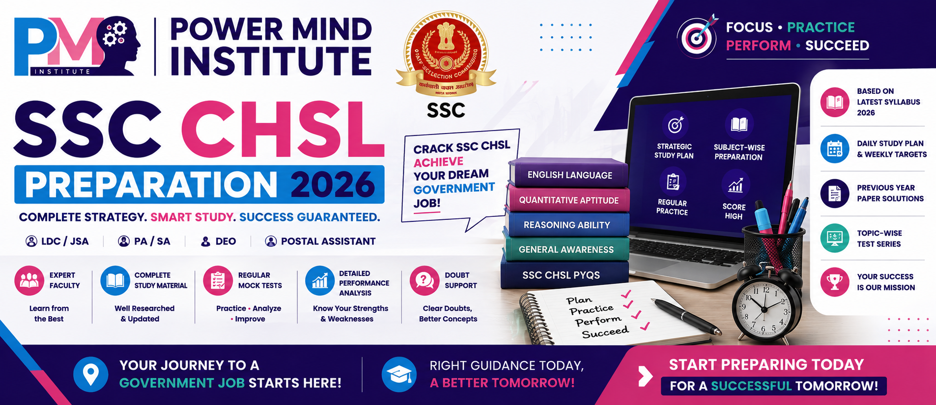 SSC CHSL 2026 Preparation Strategy: Subject-Wise Study Plan for Beginners